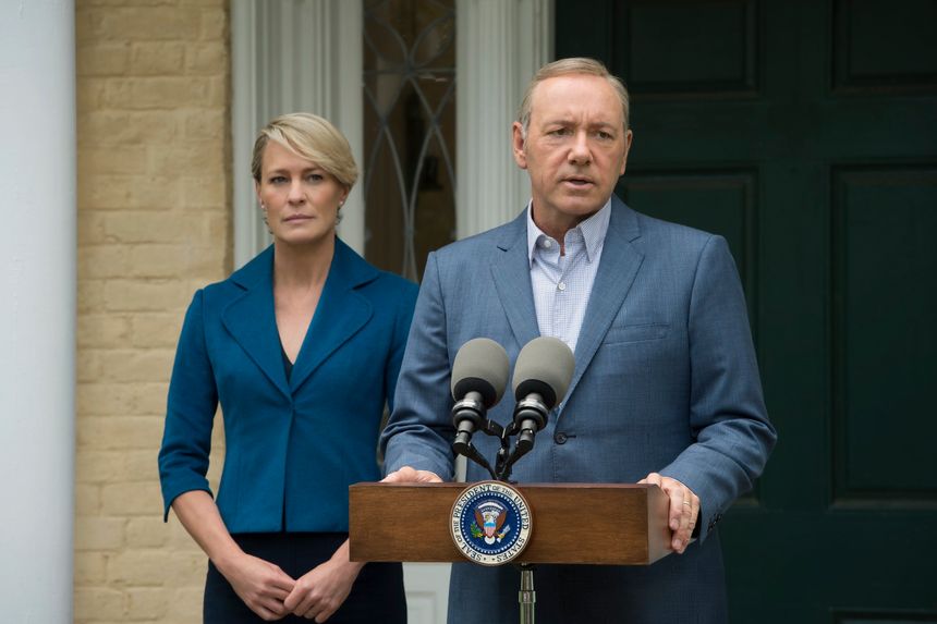 Kevin Spacey and Robin Wright in a scene from House of Cards