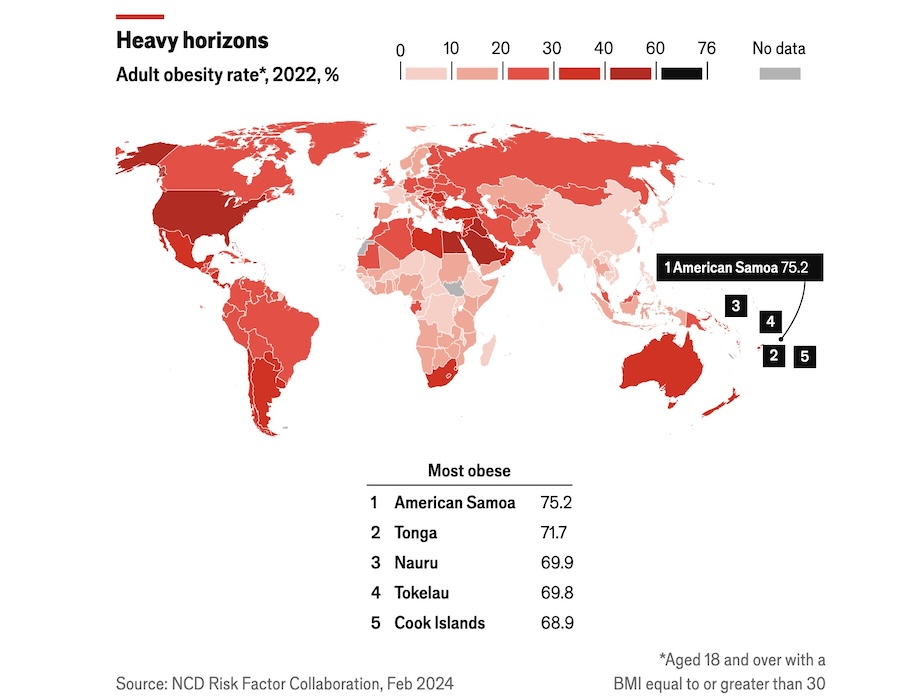 obesity world map
