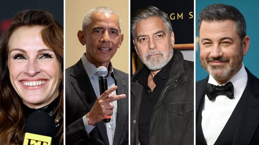 Julia Roberts, Barack Obama, George Clooney and Jimmy Kimmel